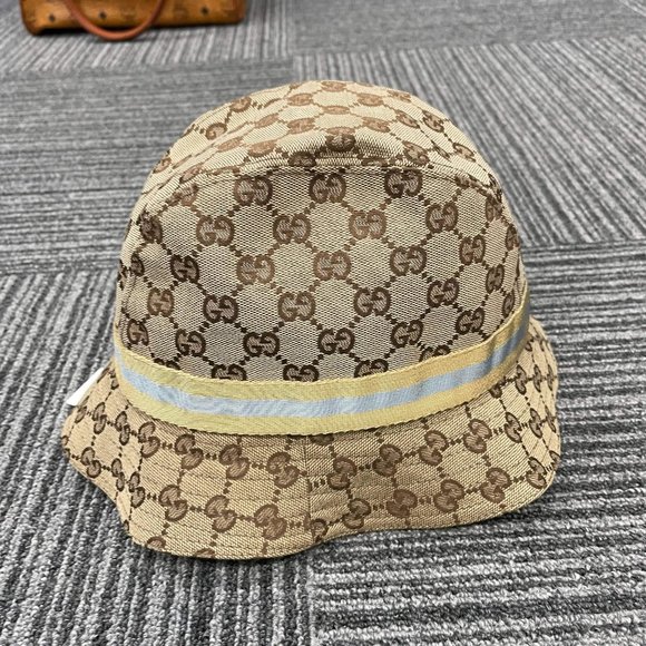 SOLD Gucci Beige Guccissima Stripe Bucket Hat - Picture 4 of 7
